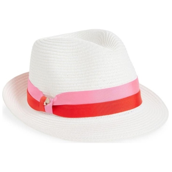 Kate Spade New York Trilby Ribbon Fedora in White main image 5